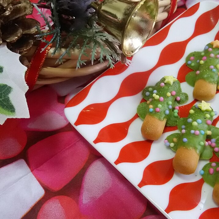 抹茶のデコクリスマスツリーチョコ☆